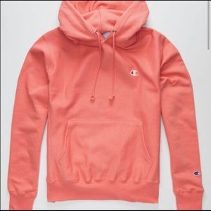 Orange/peach colour champion hoodie